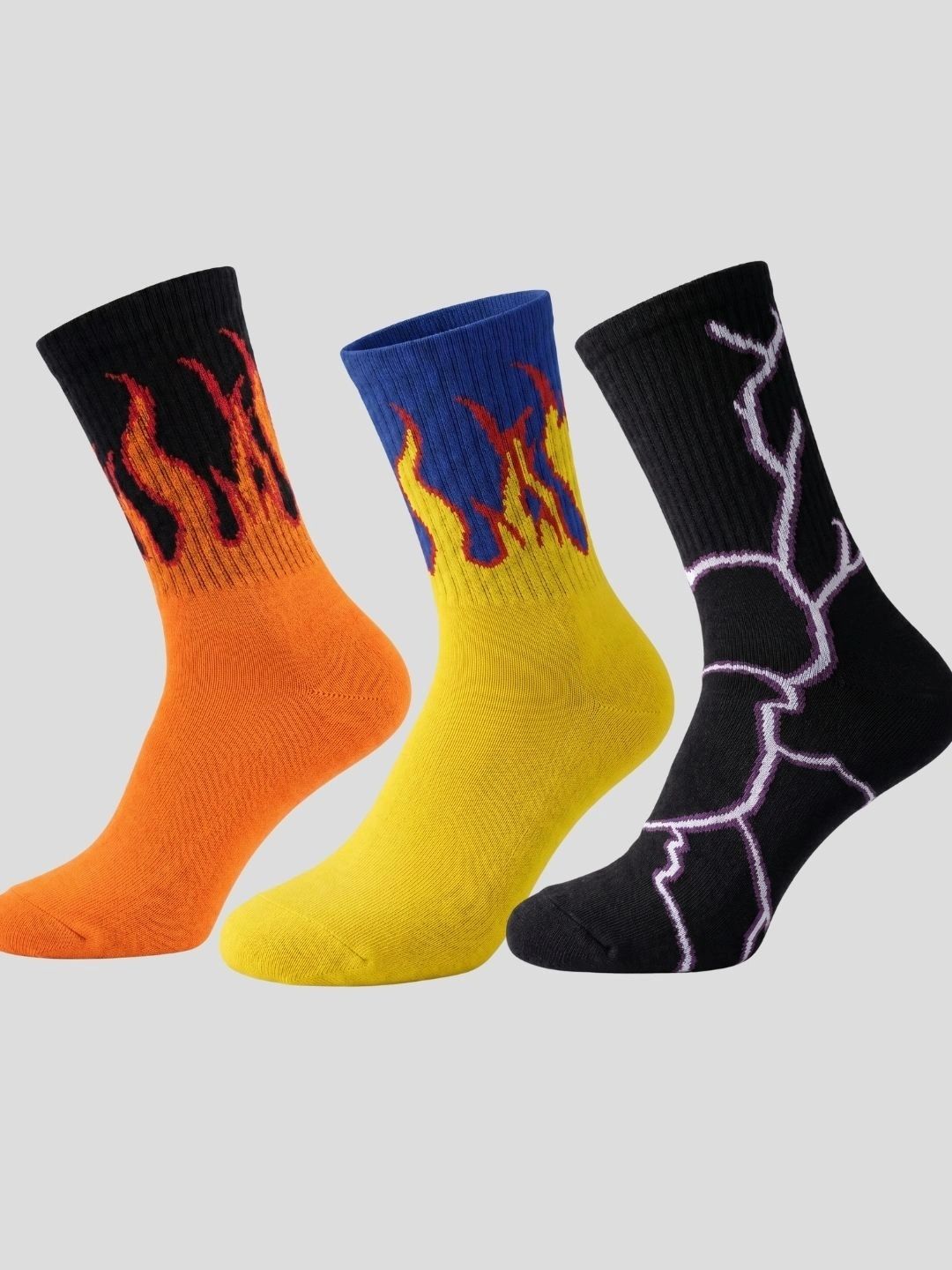 Moda Rapido Men Pack of 3 Cotton Blend Patterned Above Ankle Socks-picture-12