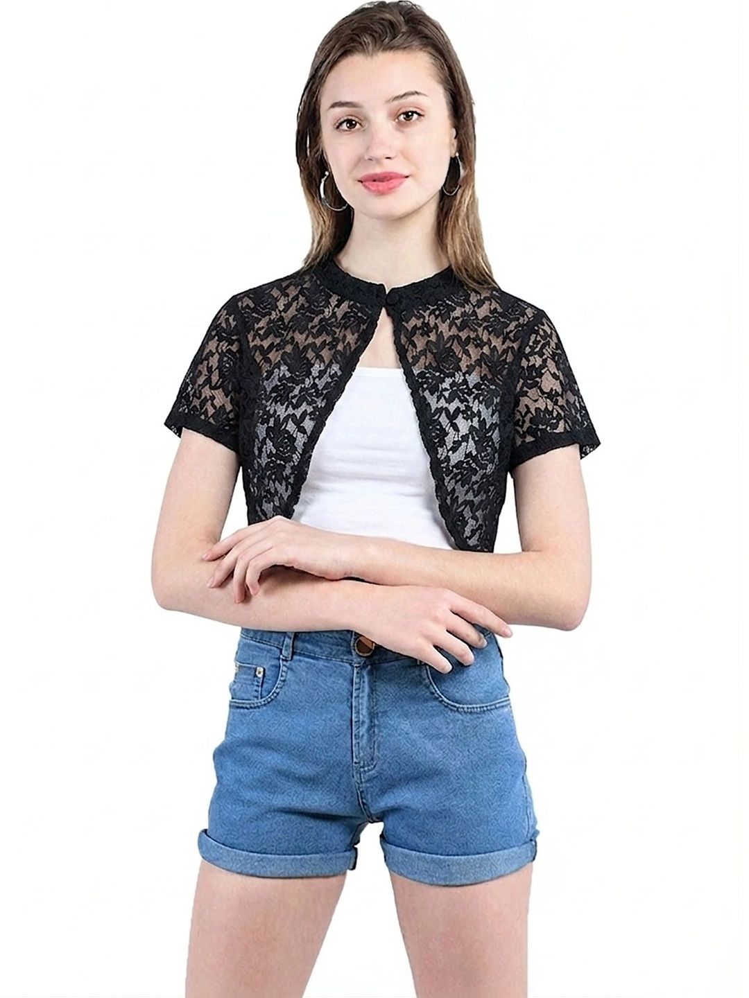 AOL Women Crop Sheer Shrug-picture-35