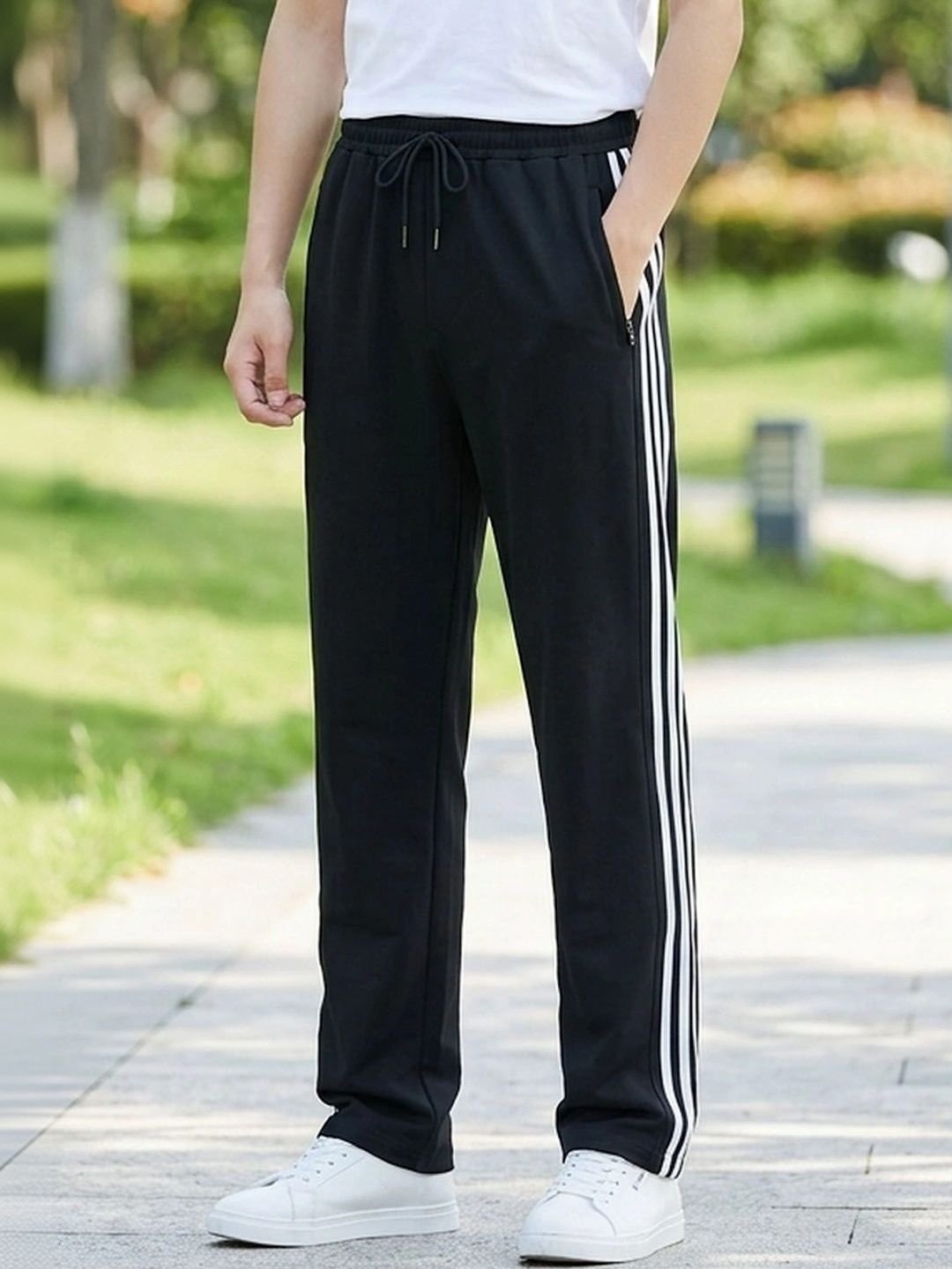 Suo Men Striped Easy Wash Trousers-picture-58