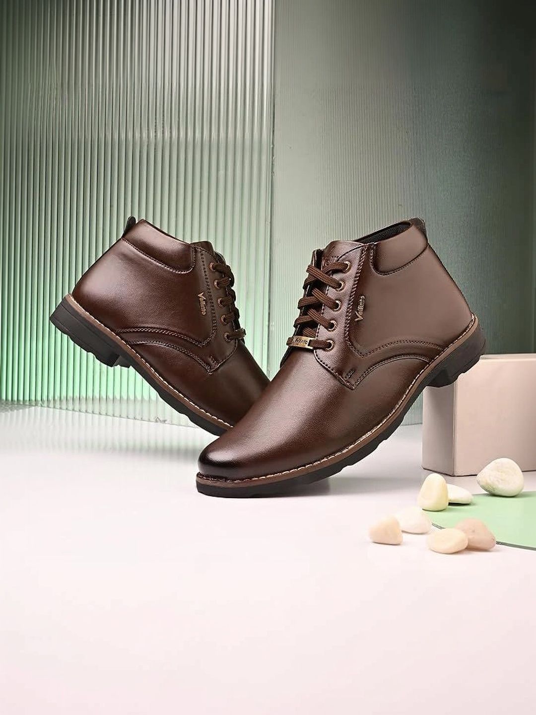Vellinto Men Round Toe Lace-Ups Regular Boots-picture-39
