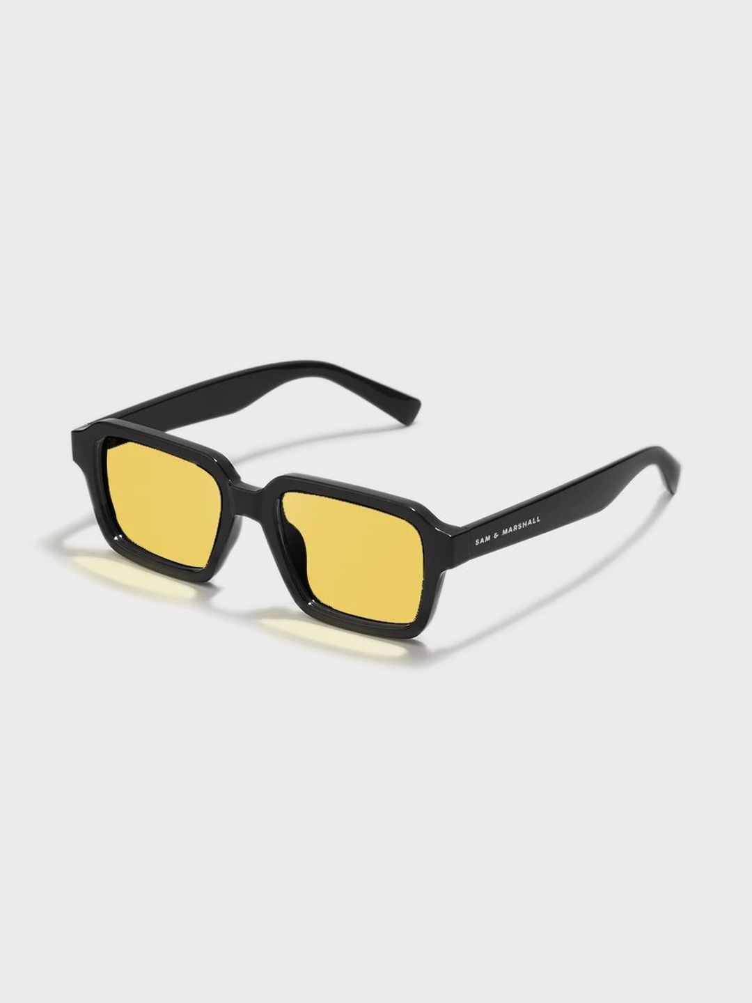 SAM & MARSHALL Unisex Yellow Lens & Black Rectangle Sunglasses with-picture-58