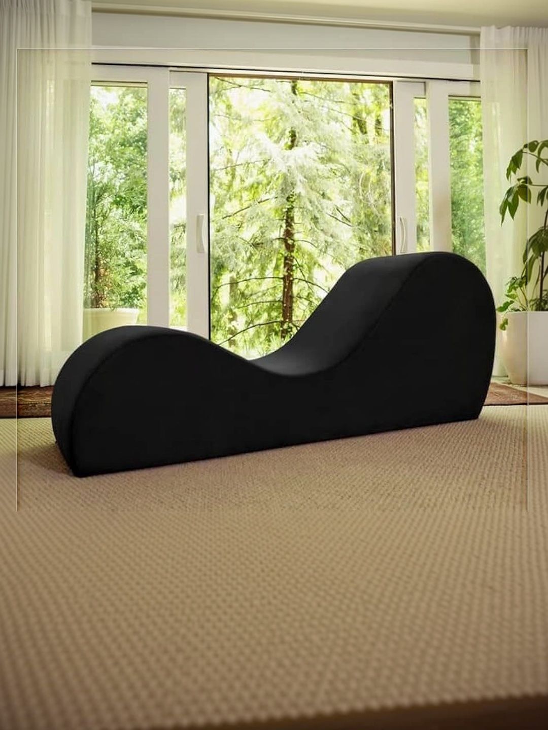 Soul craft Black Comfortable Tantric Chaise Sofa-image-16