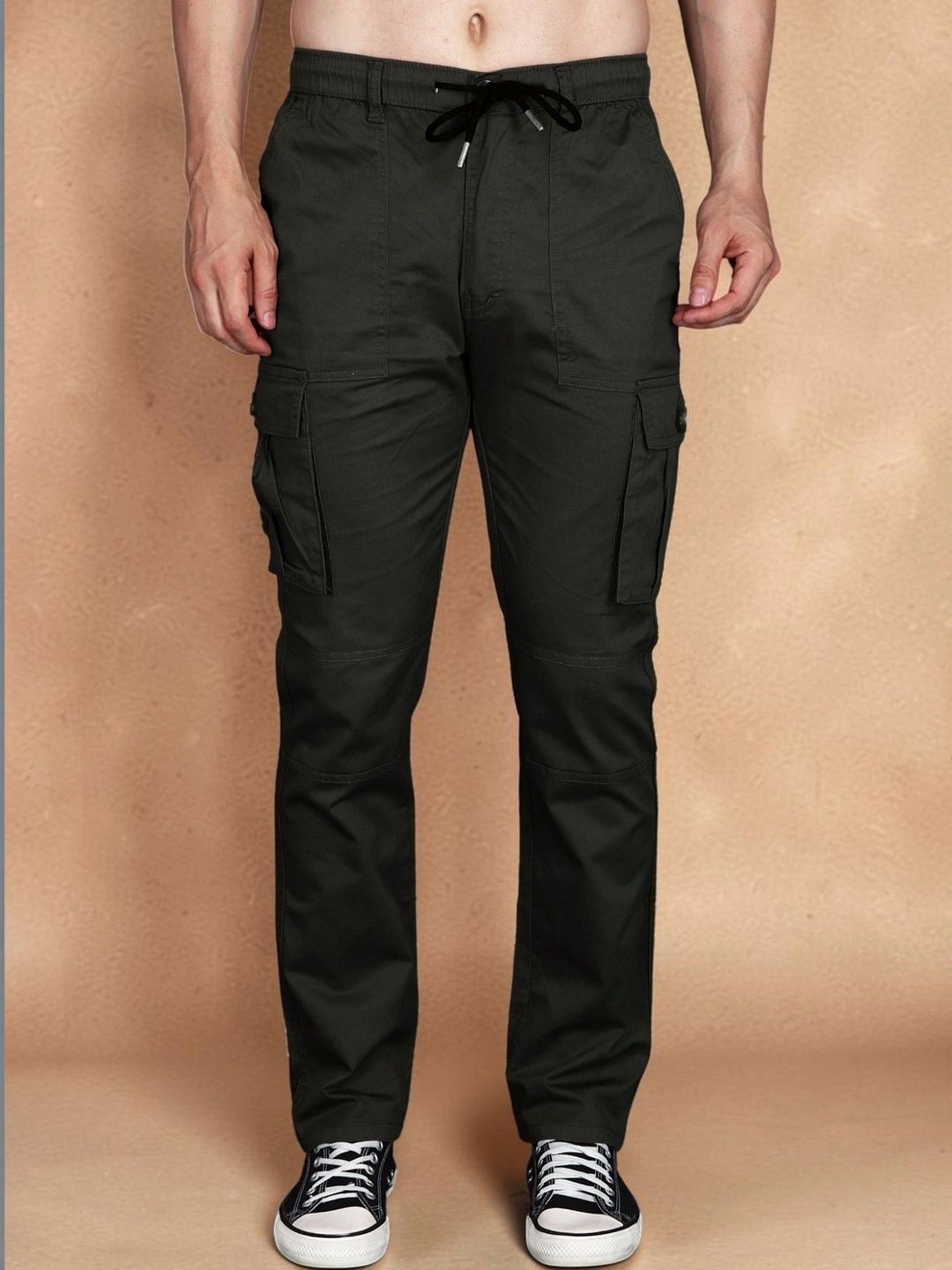 Mast & Harbour Men Relaxed Straight Leg Easy Wash Cargos Trousers-picture-41