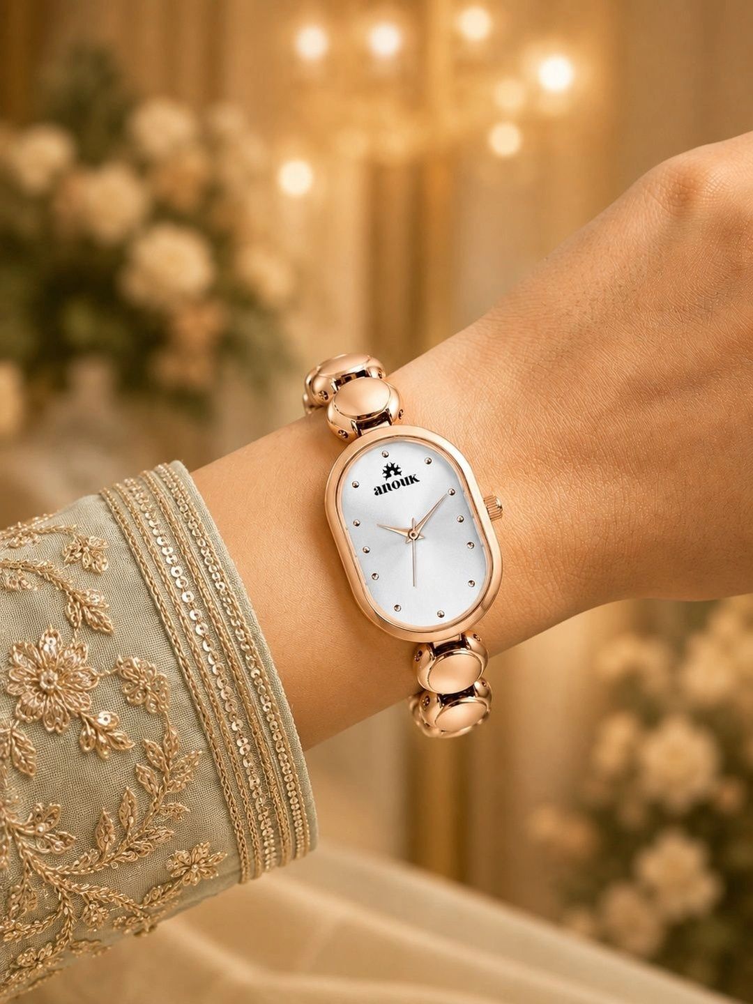 Anouk Women Brass Dial & Bracelet Style Straps Analogue Watch ANW-058-WH-picture-24