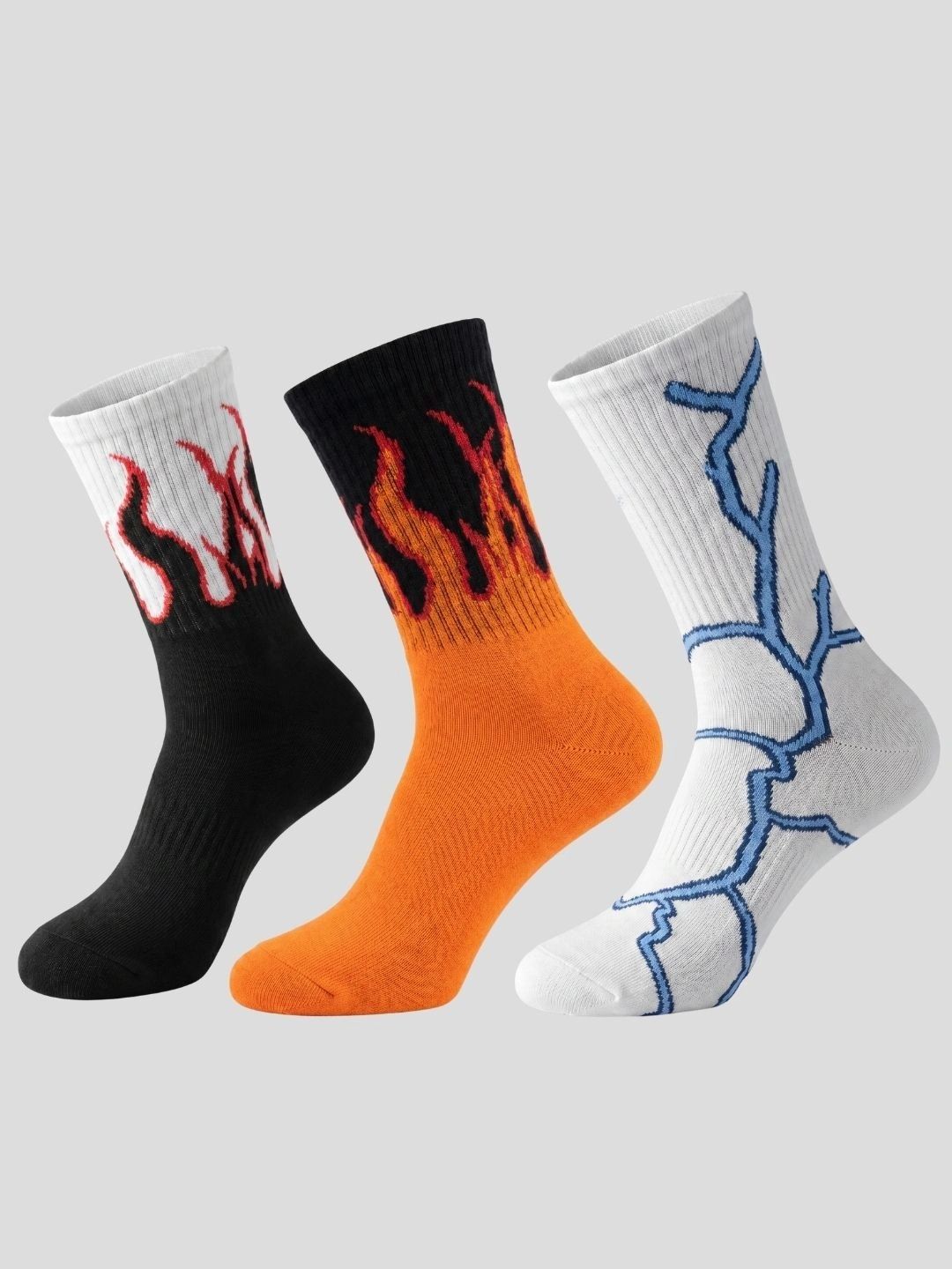 Moda Rapido Men Pack of 3 Cotton Blend Patterned Above Ankle Socks-picture-45