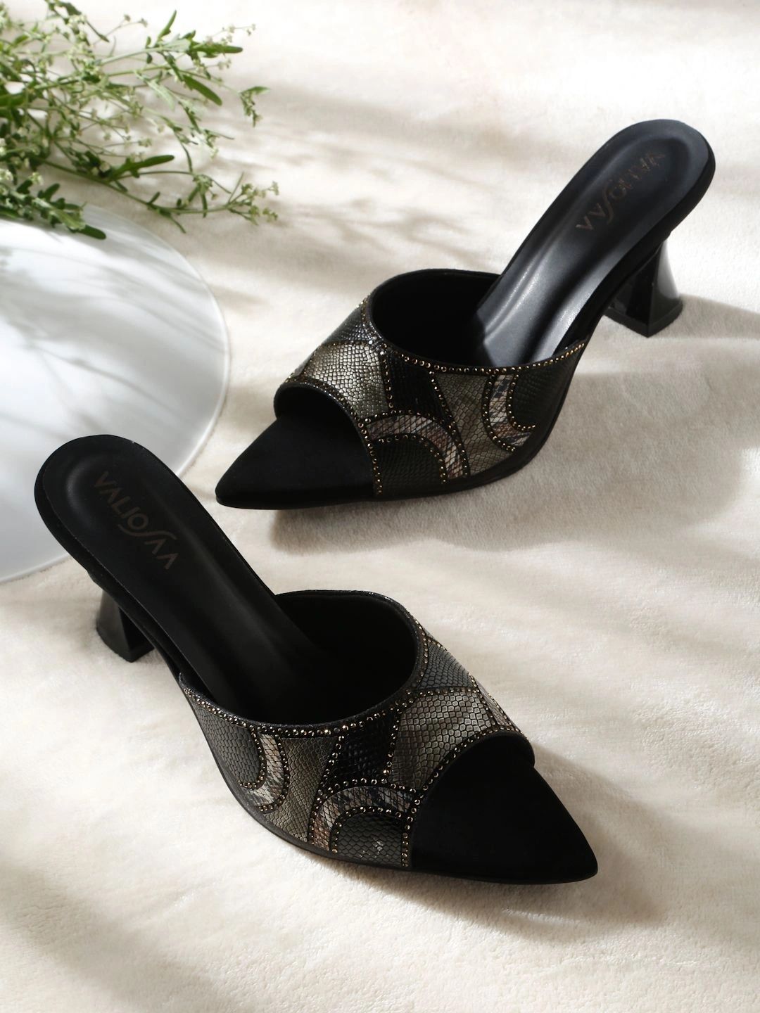 VALIOSAA Textured Suede Party Block Mules-picture-41