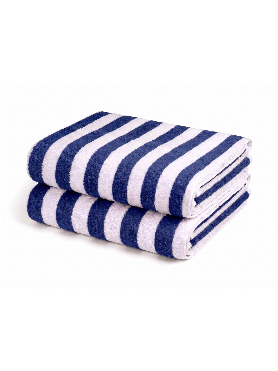 Hornbill Enterprises 2-Pcs Blue & White Striped Pure Cotton 500 GSM Beach Towels-image-42