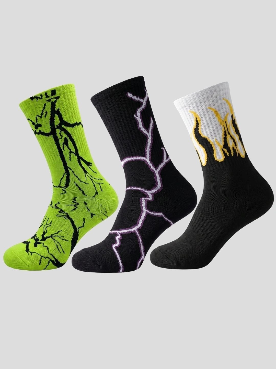 Moda Rapido Men Pack of 3 Cotton Blend Patterned Calf Length Socks-picture-26