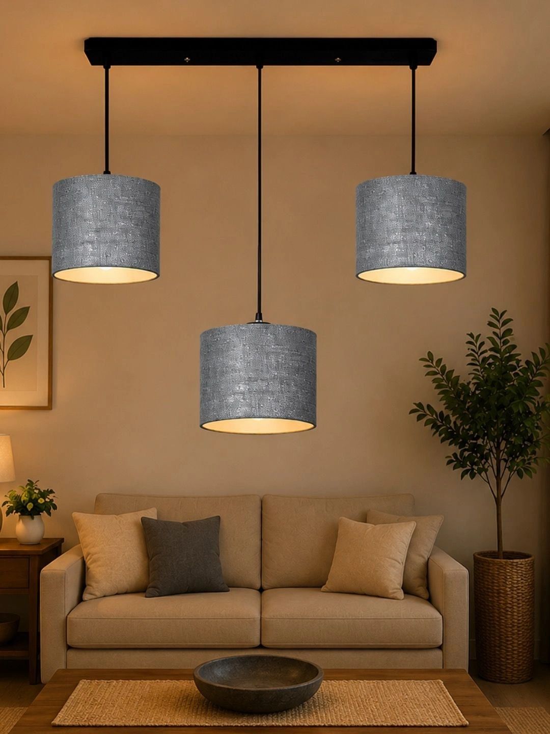 Myntra Elegant Homes Grey Textured Contemporary Ceiling Lamp-picture-22