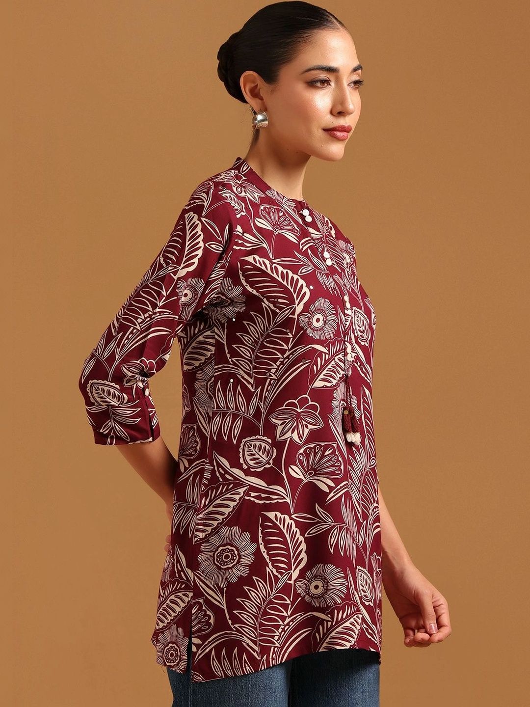 Soch Viscose Rayon Mandarin Collar Printed Tunic-picture-33