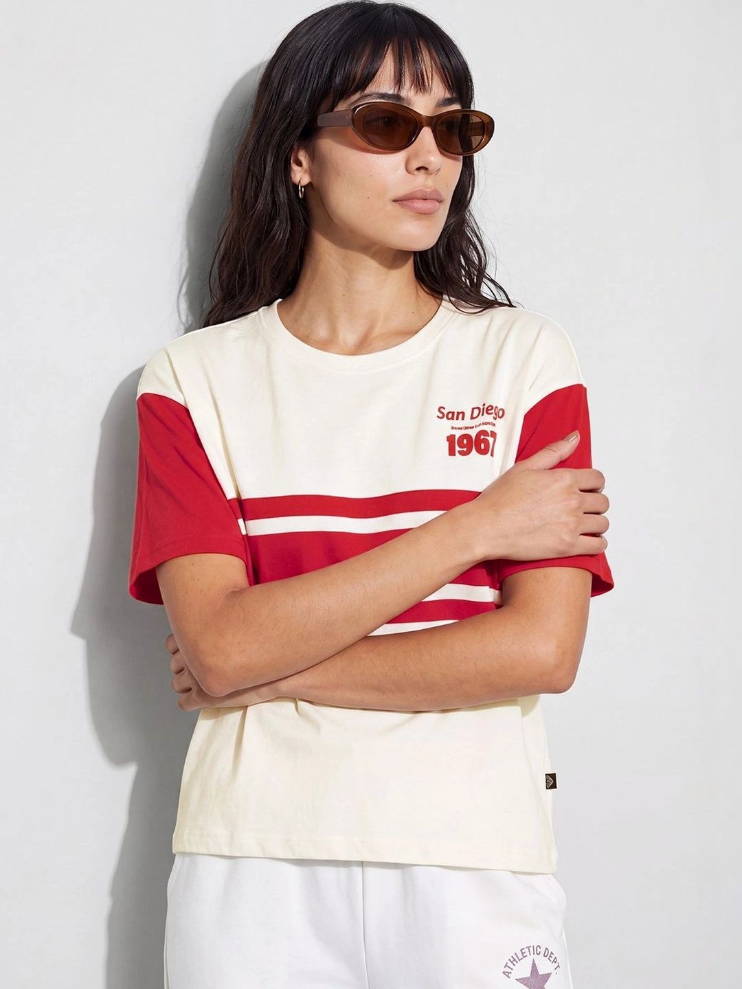 Kappa Women Typography Colourblocked T-shirt-picture-22