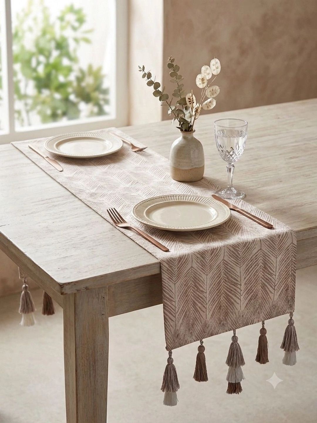 Mezposh Beige Geometric Table Runners-image-49