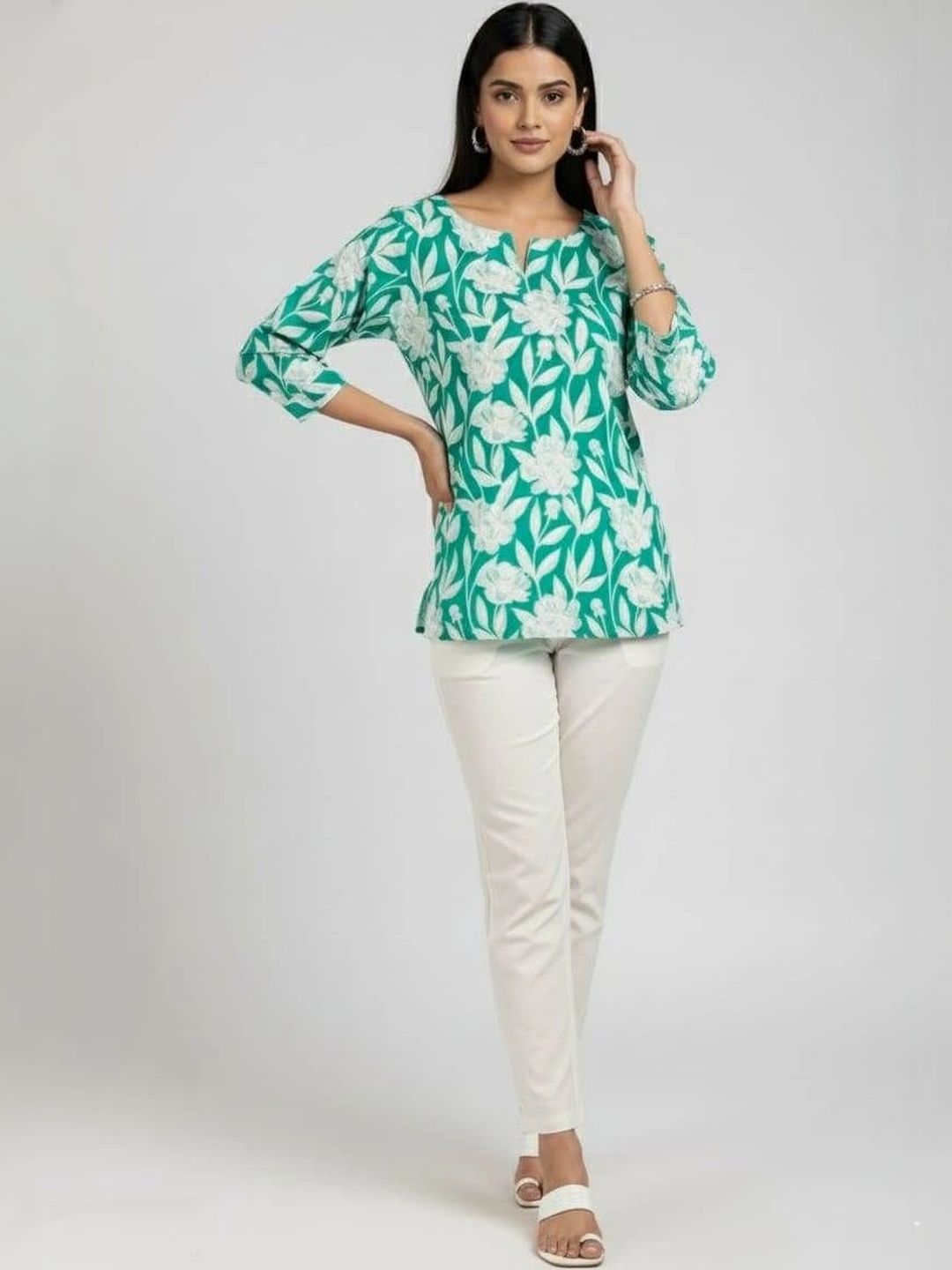 LUGDDA Floral Print Cotton Top-picture-15