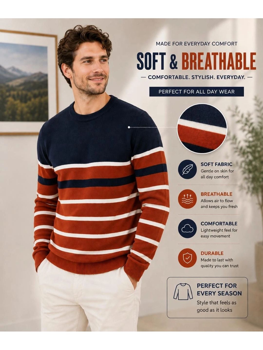 Moda Rapido Men Striped Pullover-picture-36