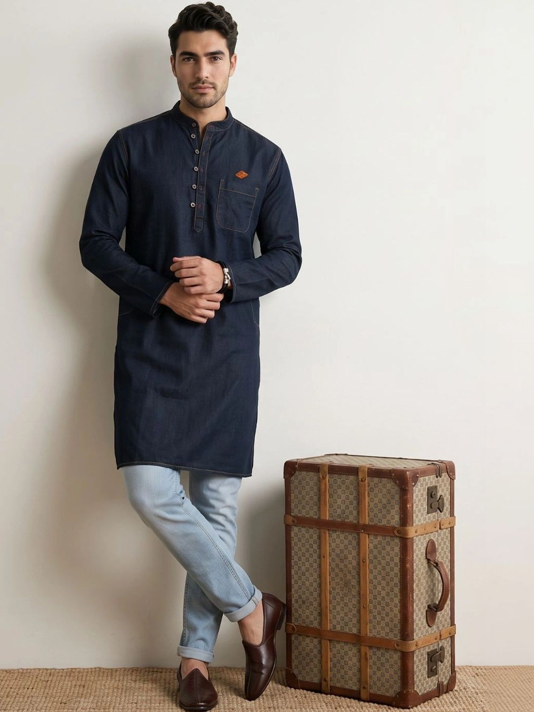 Kuons Men Denim Kurta-picture-50