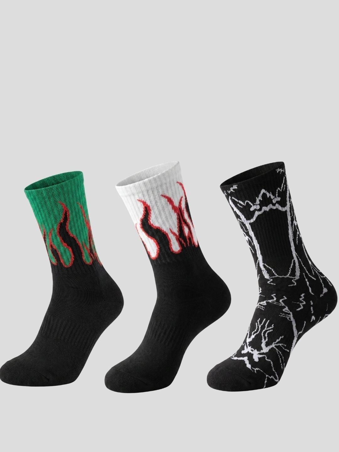 Moda Rapido Men Pack of 3 Cotton Blend Patterned Above Ankle Socks-picture-34