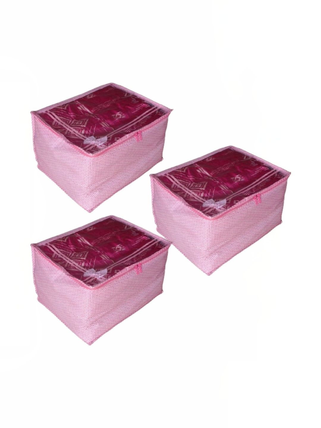 TERRALINK OVERSEAS Pink Set of 3 Regular Multi-Utility Organisers-image-49