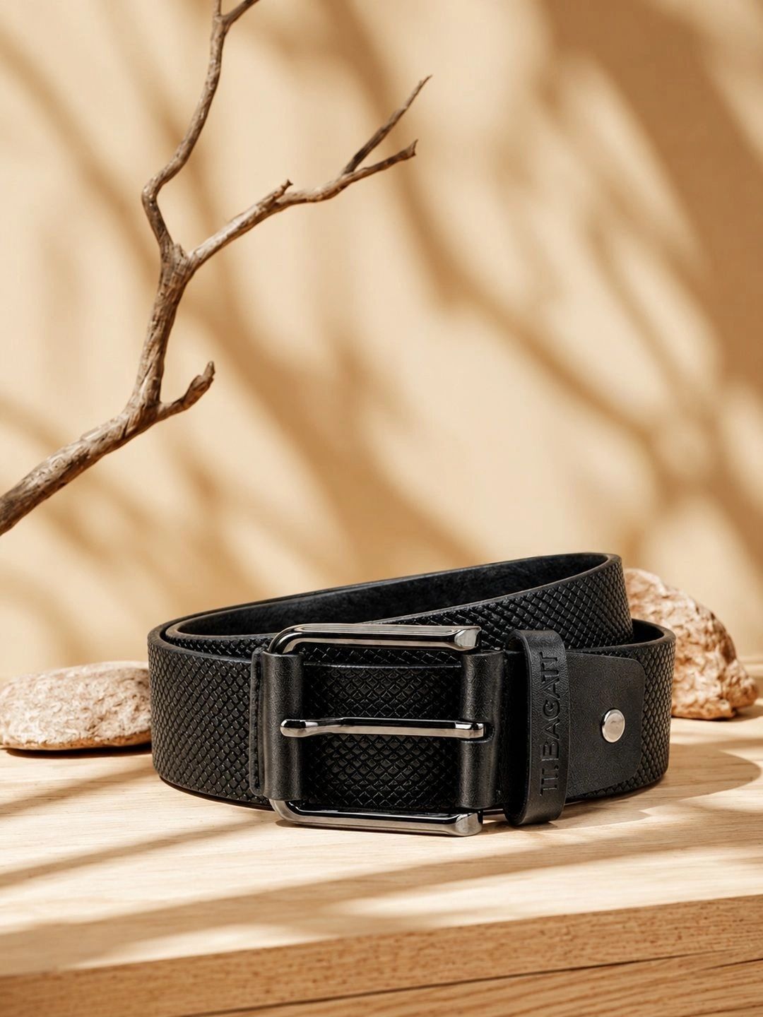 TT.BAGATT Men Textured Leather Belt-image-22