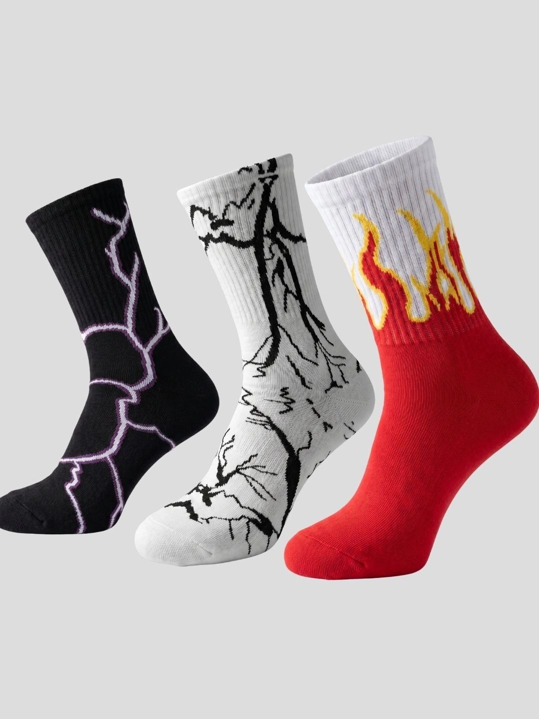 Moda Rapido Men Pack of 3 Cotton Blend Patterned Calf Length Socks-picture-34