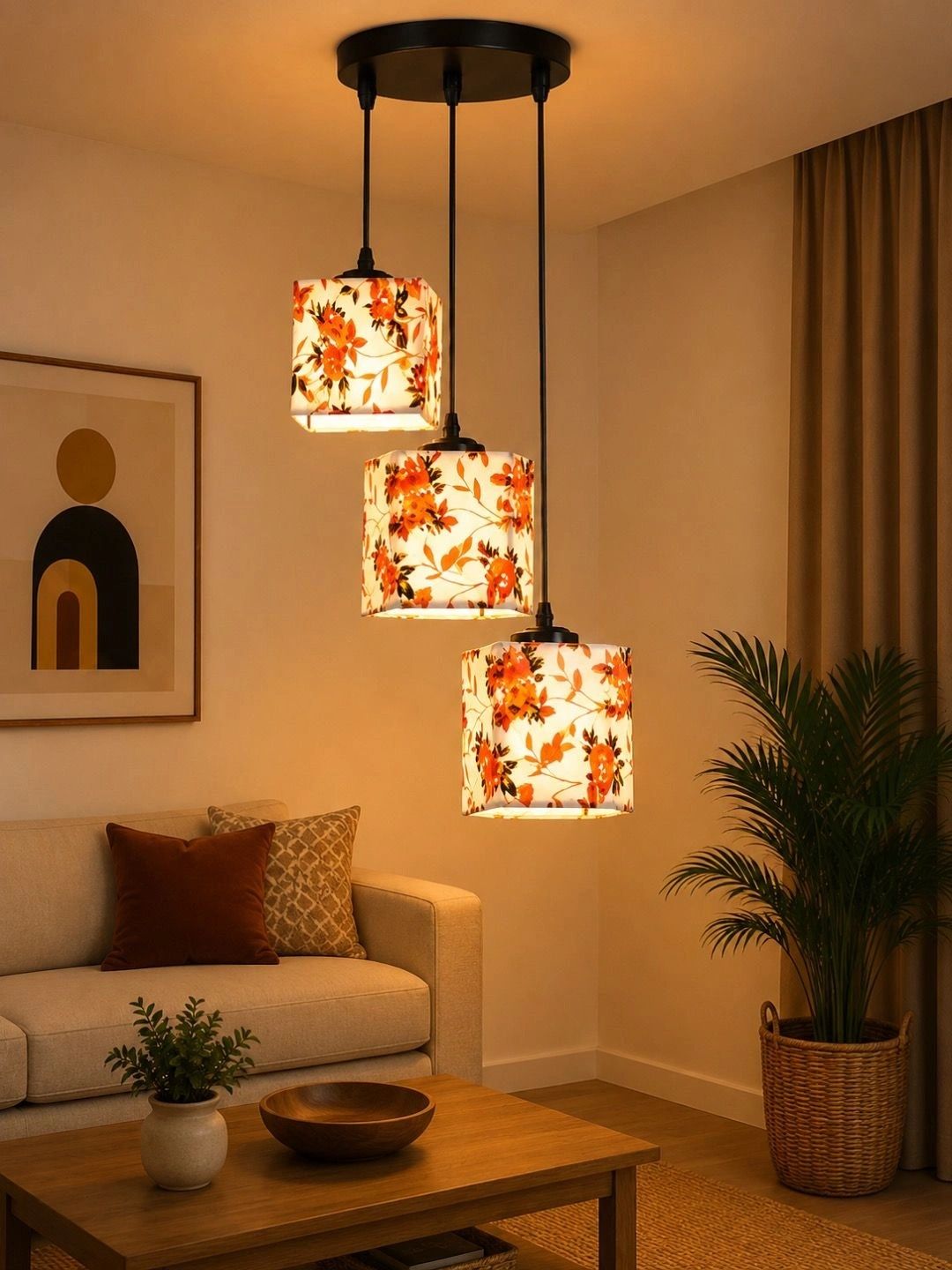 Myntra Elegant Homes Multicoloured Printed Ceiling Lamp-image-43