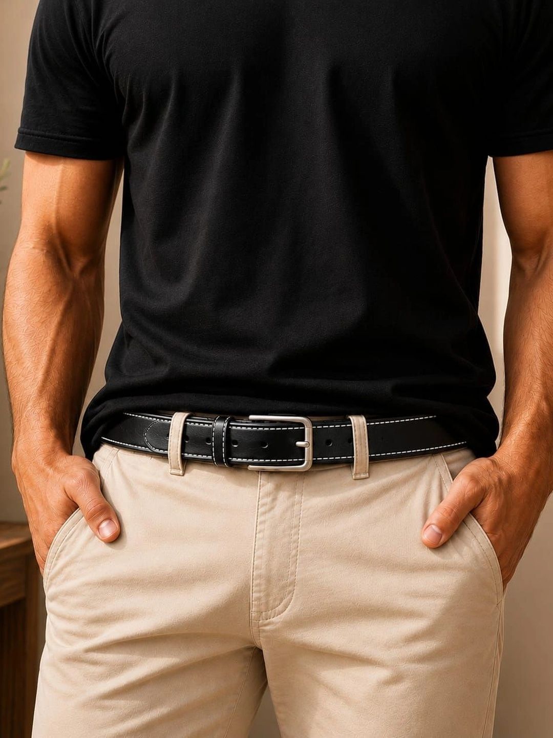 FALVIAN Men Textured Leather Formal Belt-picture-24