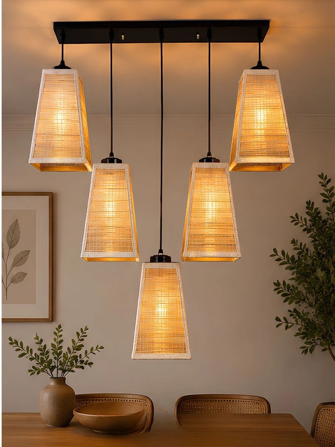 Myntra Elegant Homes Beige Textured Ceiling Lamp-picture-30