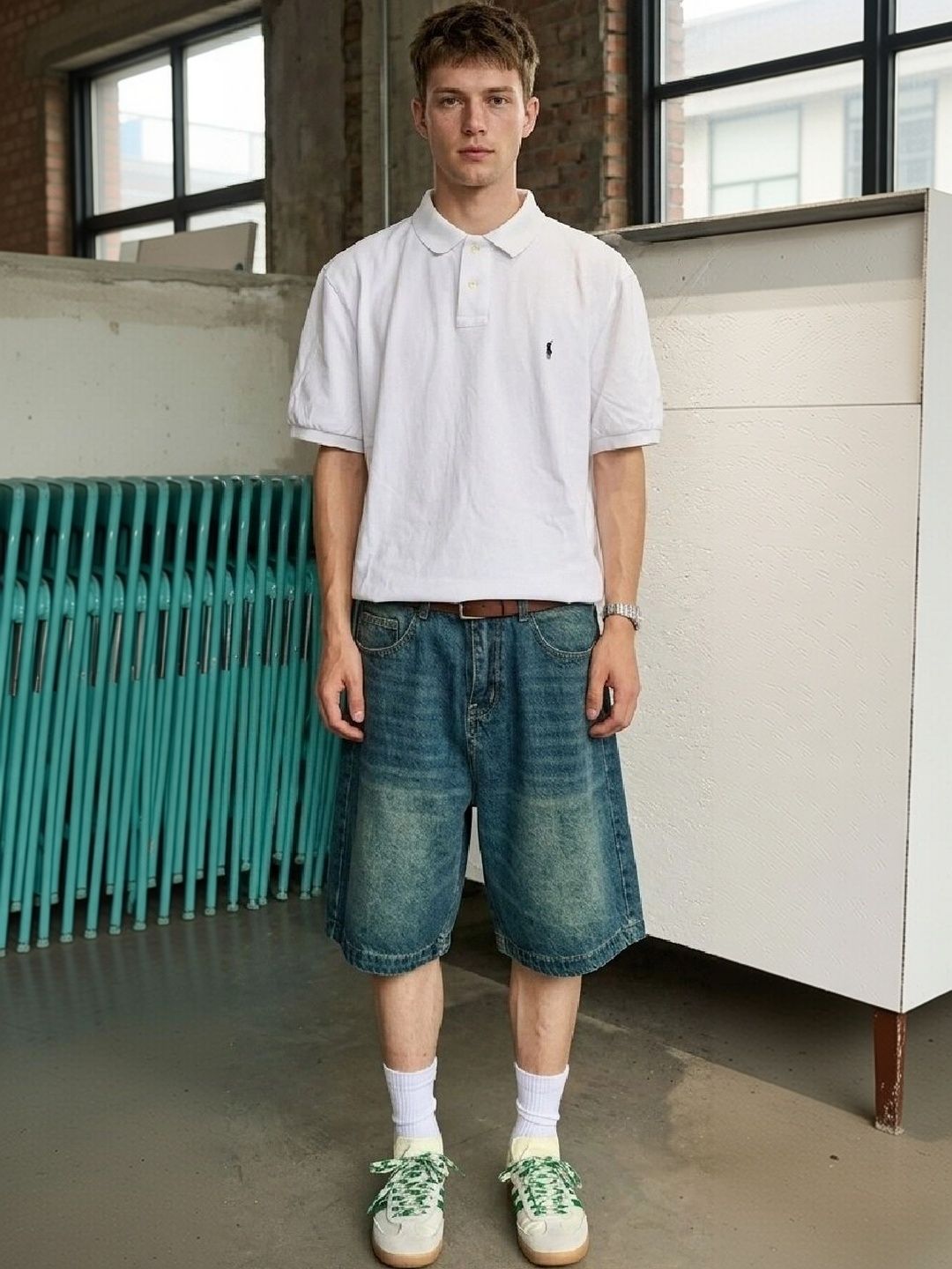 Suo Men Loose Fit Denim Shorts-picture-45