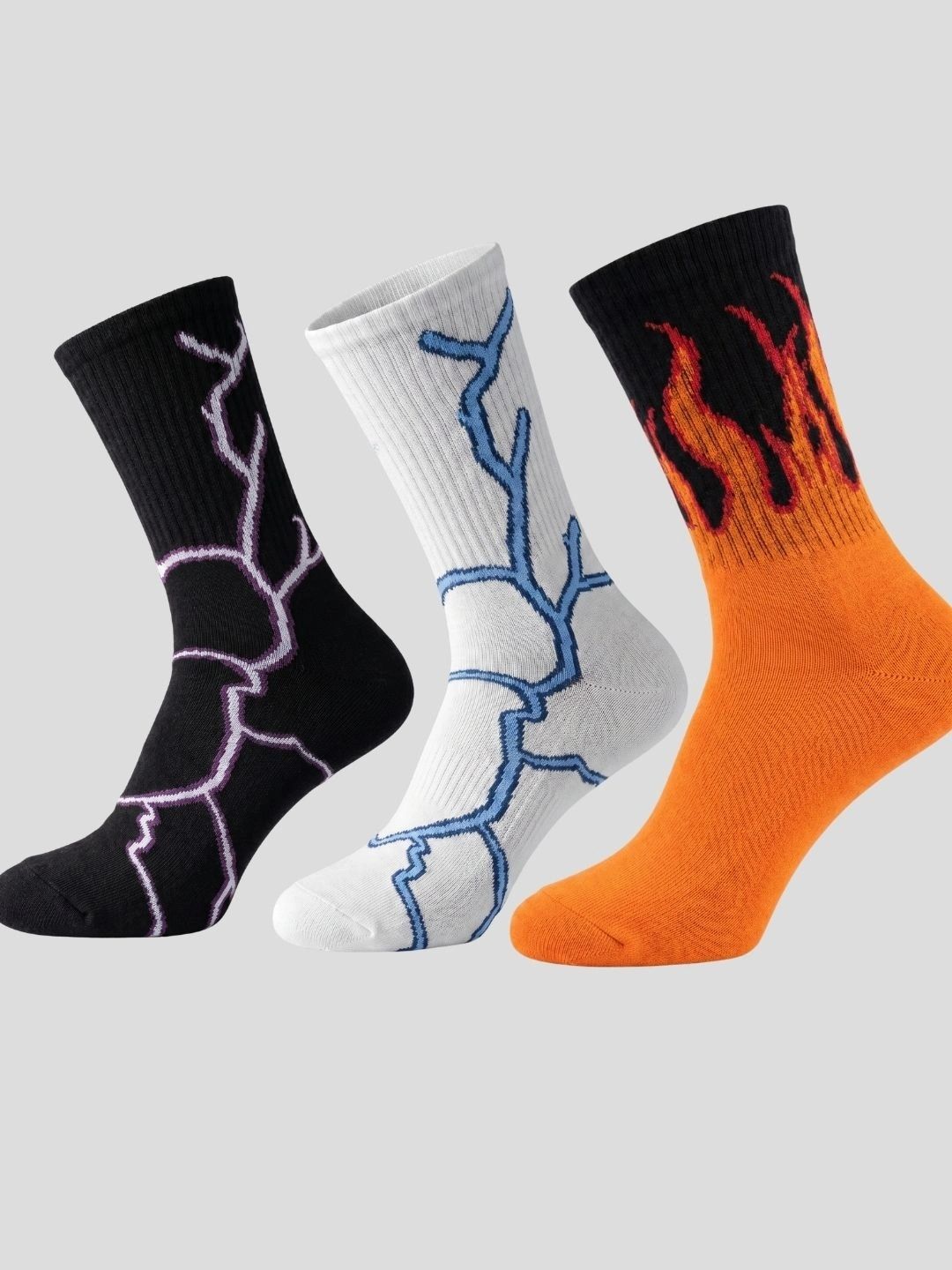 Moda Rapido Men Pack of 3 Cotton Blend Patterned Above Ankle Socks-picture-52