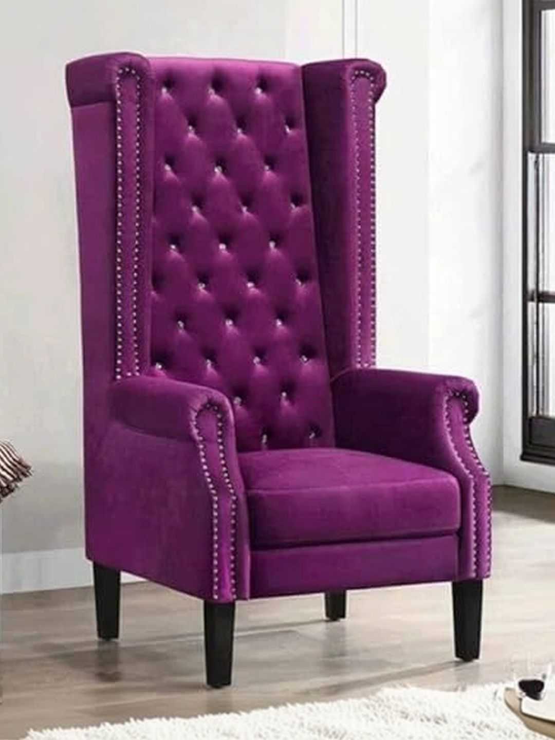Soul craft Purple & Black Single Seater Lounge Chair-image-35
