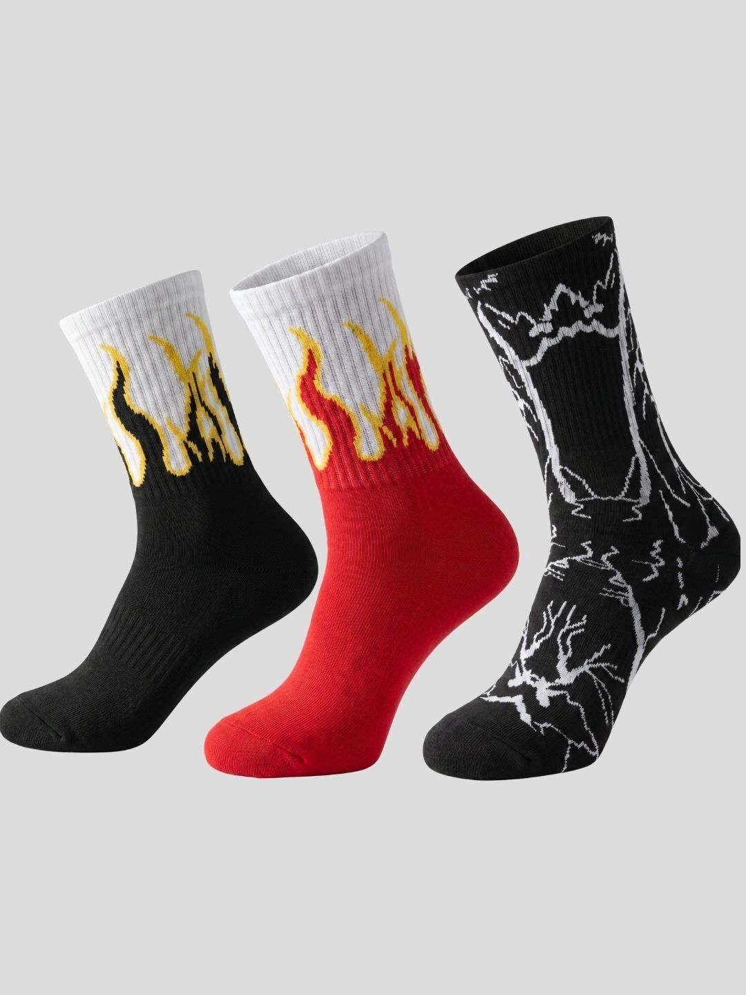 Moda Rapido Men Pack of 3 Cotton Blend Patterned Above Ankle Socks-picture-50