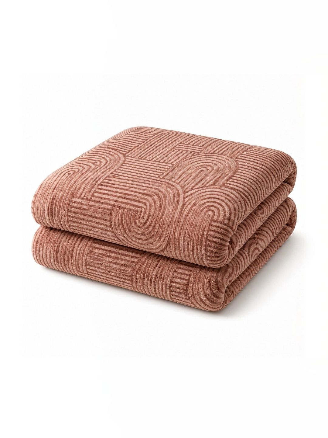 Nivasam Rust & Brown Geometric Fleece AC Room 300 GSM Dohar-image-28