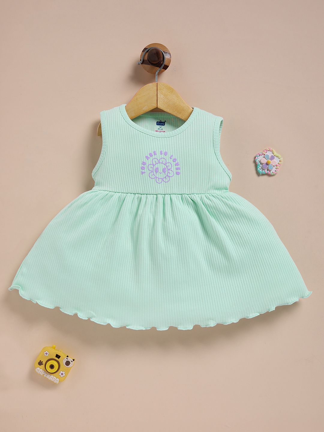 Simply Girls Striped Pure Cotton A-Line Dress-image-24