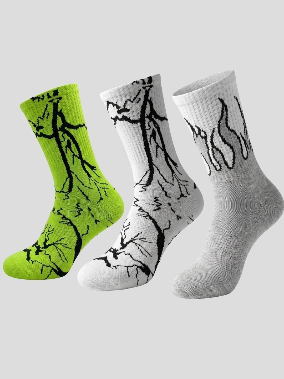 Moda Rapido Men Pack of 3 Cotton Blend Patterned Calf Length Socks-picture-46