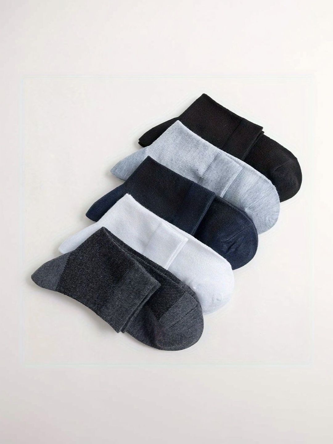 BEAR&BEYOND Men Pack of 5 Cotton Assorted Ankle Length Socks-picture-51