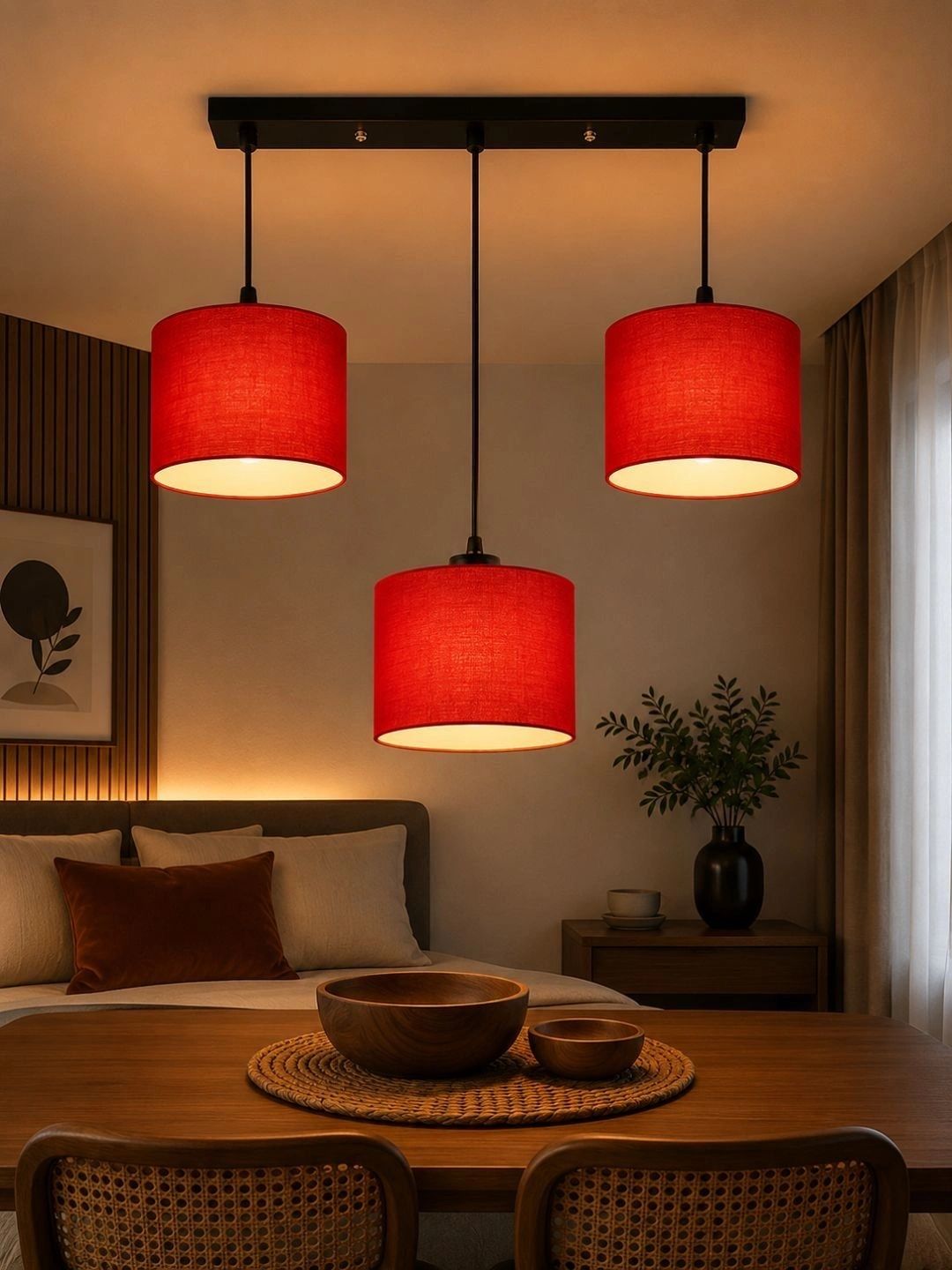 Myntra Elegant Homes Red Textured Contemporary Ceiling Lamp-picture-26