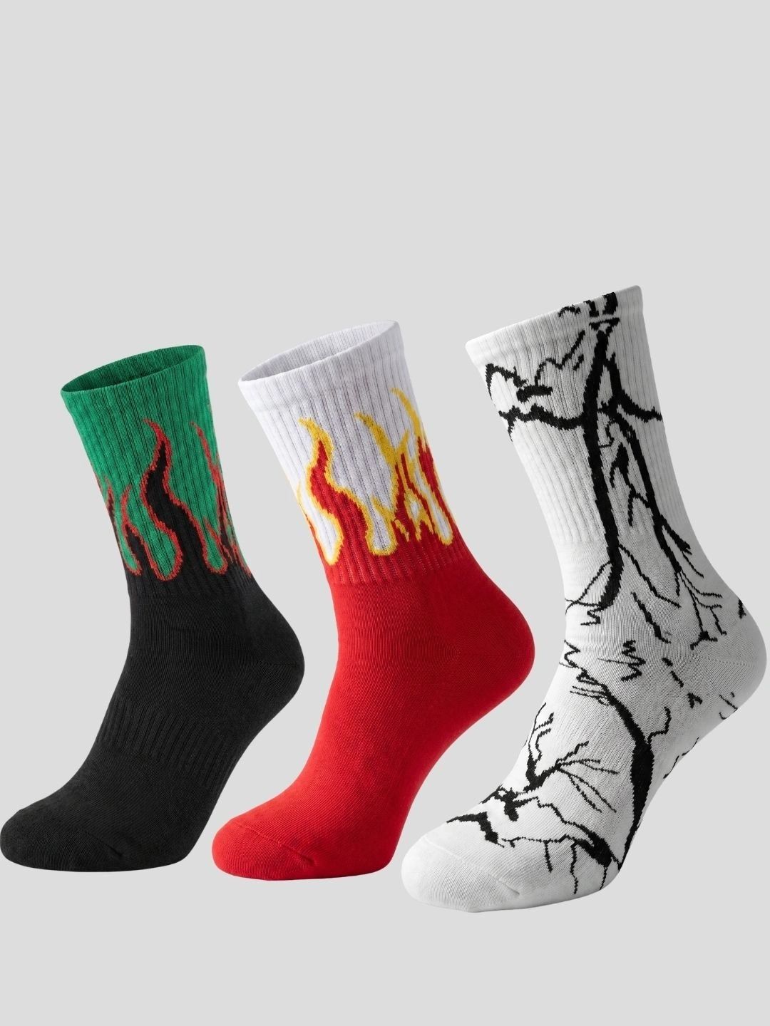 Moda Rapido Men Pack of 3 Cotton Blend Patterned Calf Length Socks-picture-34