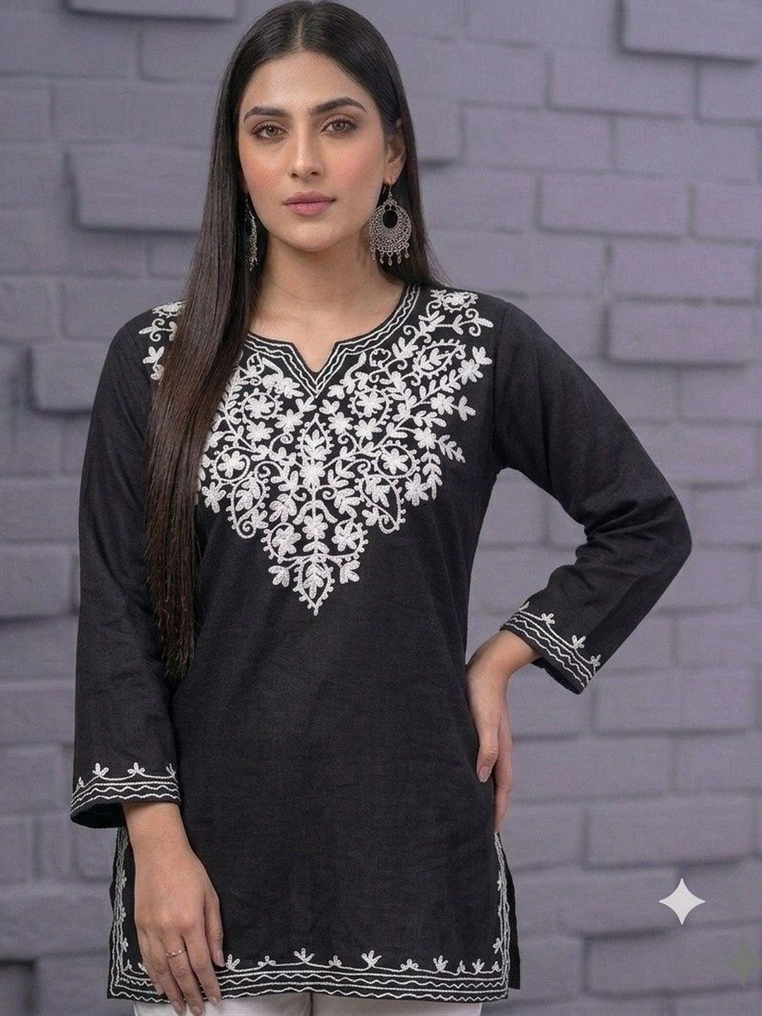 adore  wear Adore Wear Ethnic Motifs Embroidered V-Neck Thread Work Thread Work Kurti-picture-45