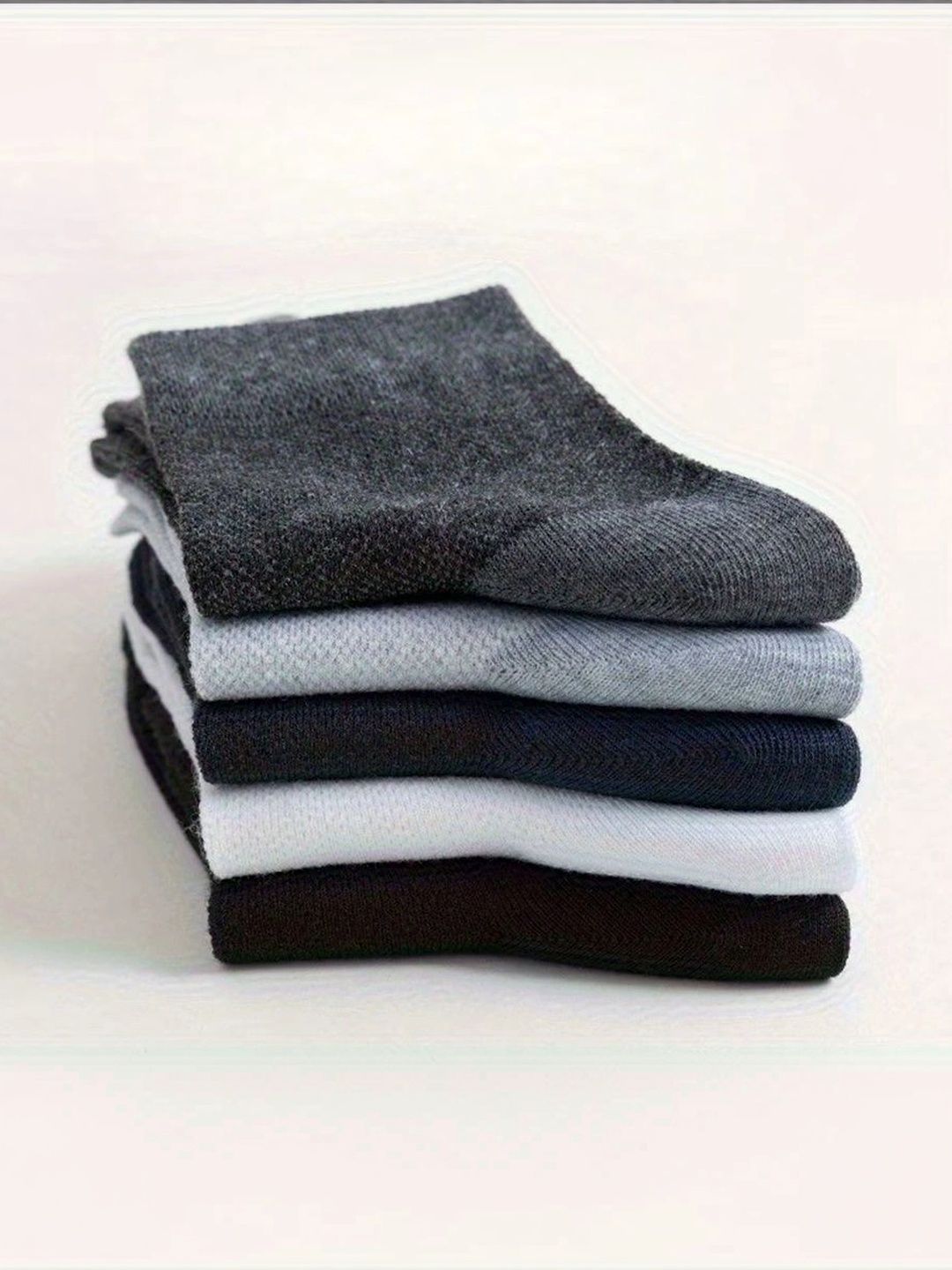 BEAR&BEYOND Men Pack of 5 Cotton Assorted Above Ankle Socks-picture-34