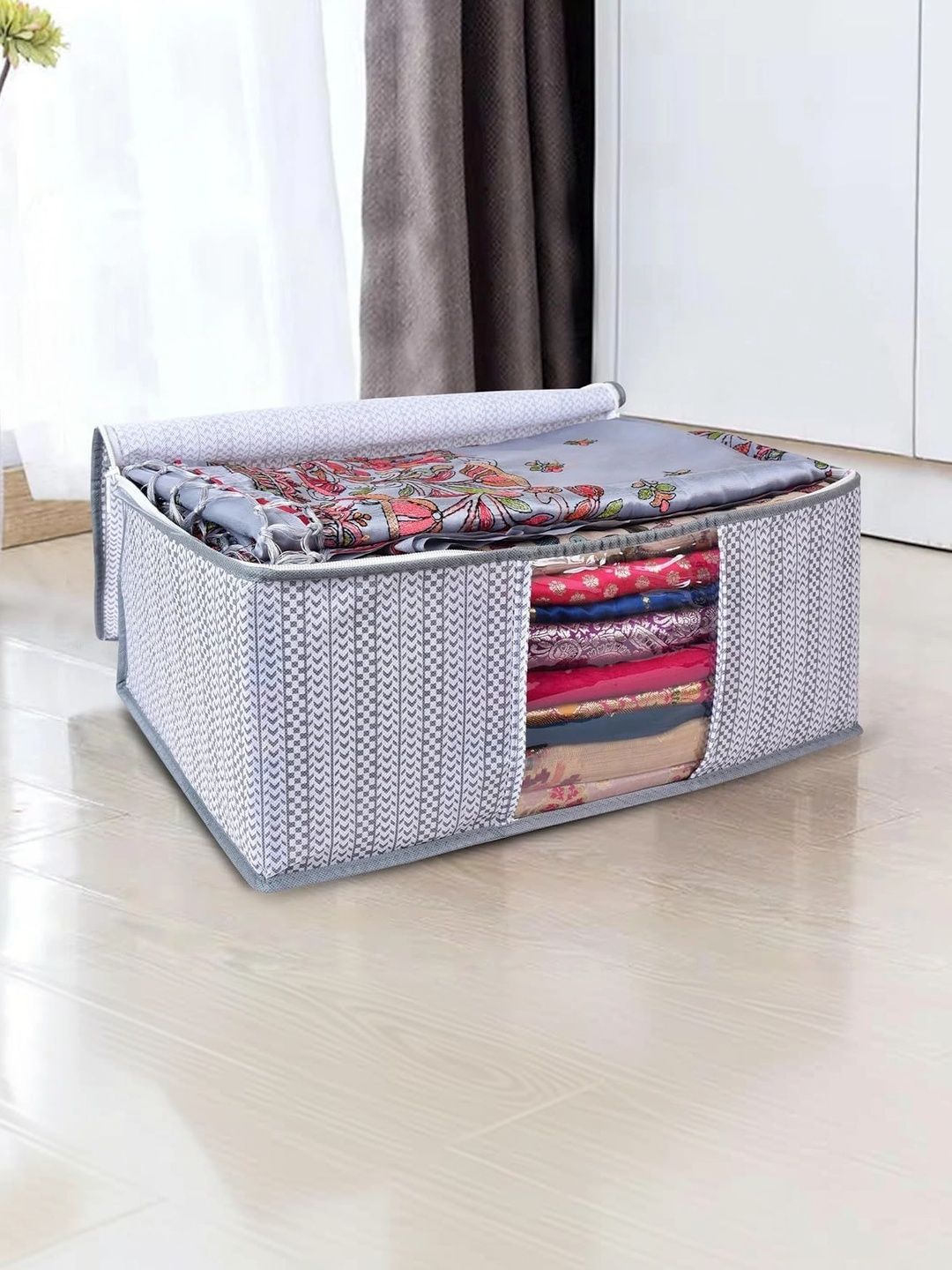 ANKIT INTERNATIONAL Grey Set of 5 Reusable Multi-Utility Organisers-picture-26