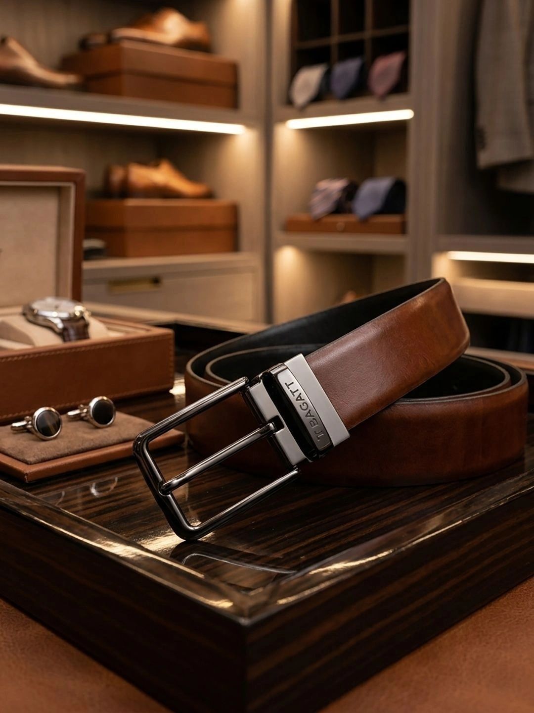 TT.BAGATT Men Leather Reversible Formal Belt-image-21