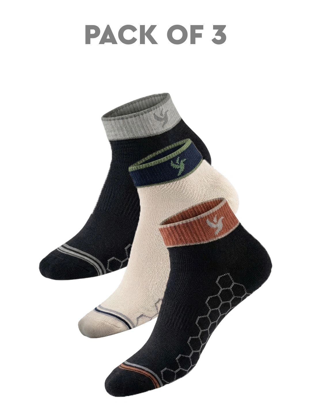 Verosmart Men Pack of 3 Assorted Ankle Length Socks-picture-18