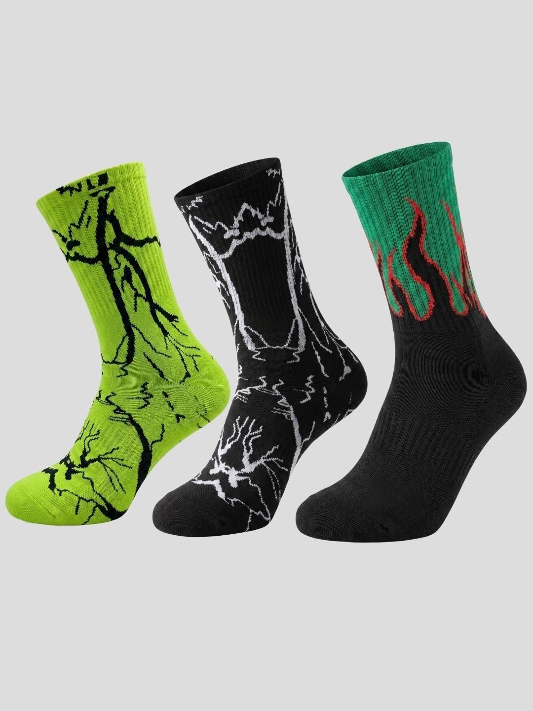 Moda Rapido Men Pack of 3 Cotton Blend Patterned Calf Length Socks-picture-39