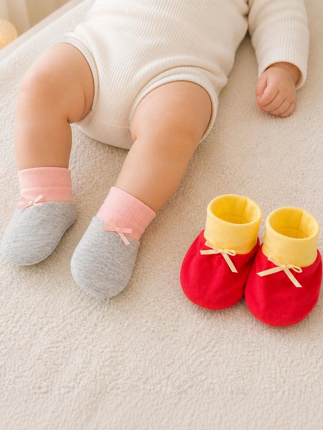 Adhigams Unisex Kids Cotton Booties-picture-14