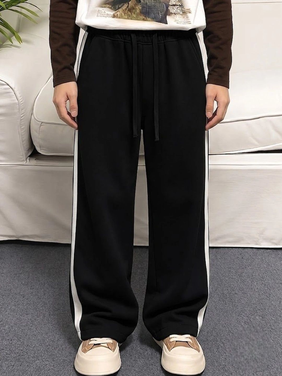 PROGENY Men Relaxed Fit Striped Track Pants-picture-10