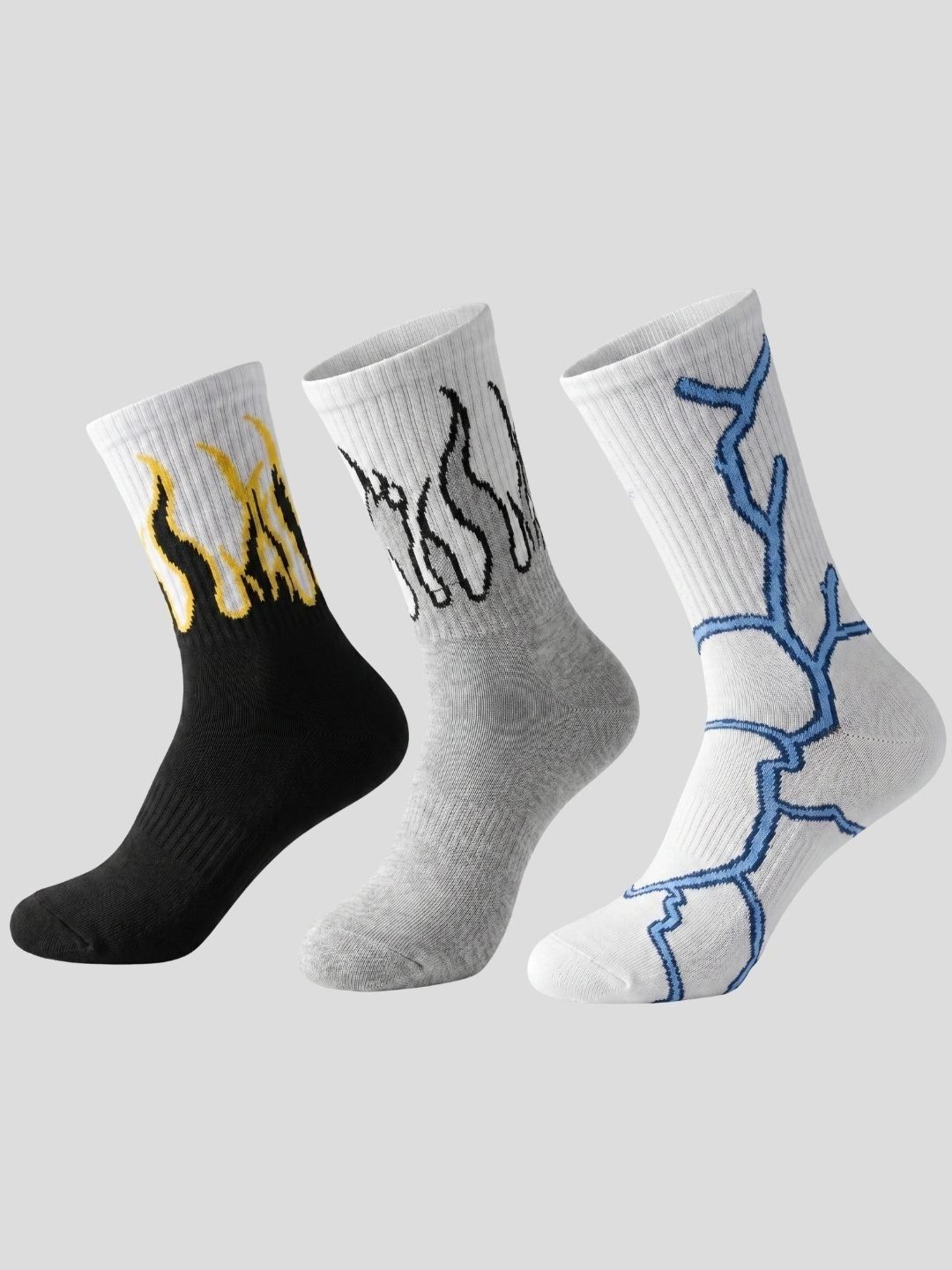 Moda Rapido Men Pack of 3 Cotton Blend Patterned Above Ankle Socks-picture-23