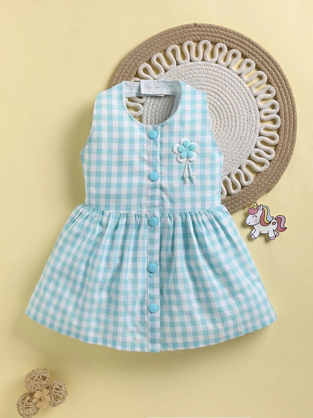 LACKii DOLL Checked Applique A-Line Dress-picture-37