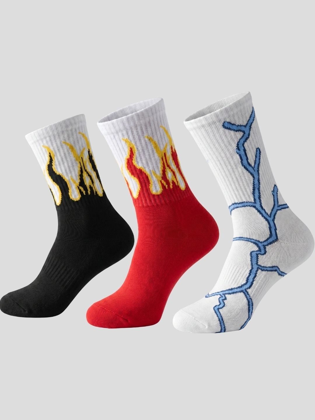 Moda Rapido Men Pack of 3 Cotton Blend Patterned Above Ankle Socks-picture-37