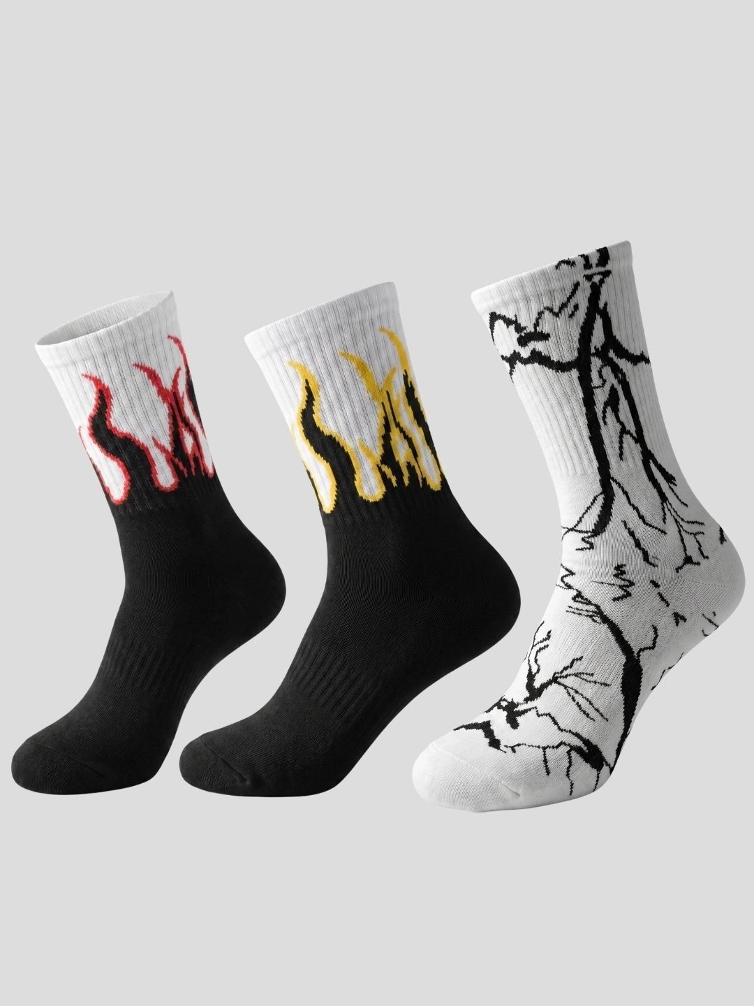 Moda Rapido Men Pack of 3 Cotton Blend Patterned Above Ankle Socks-picture-28