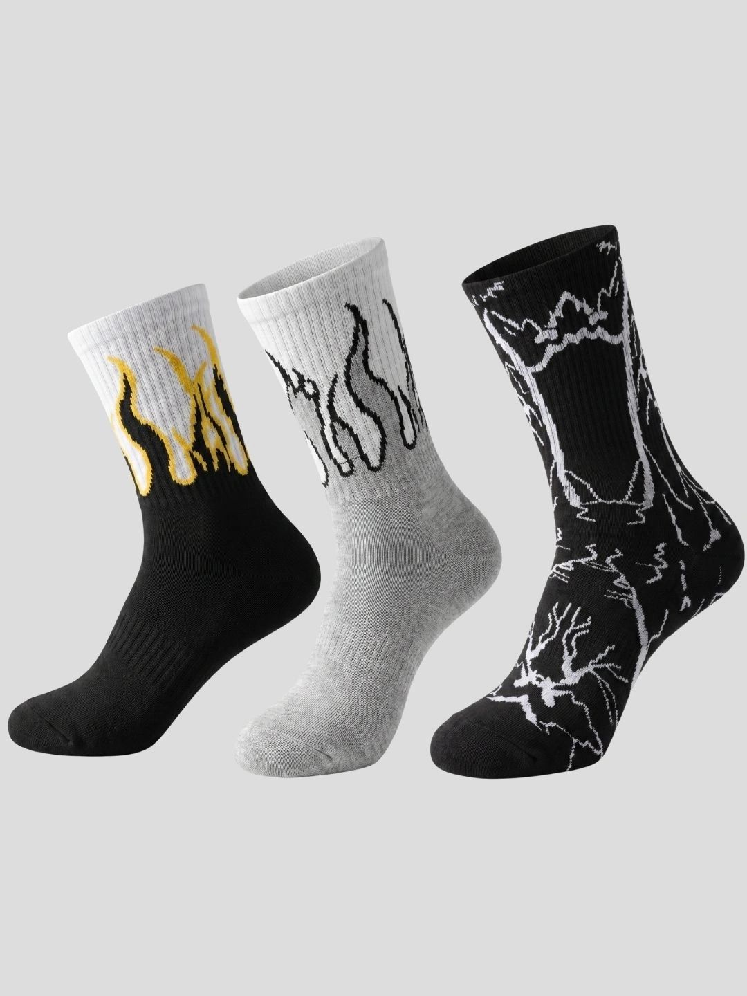 Moda Rapido Men Pack of 3 Cotton Blend Patterned Above Ankle Socks-picture-37