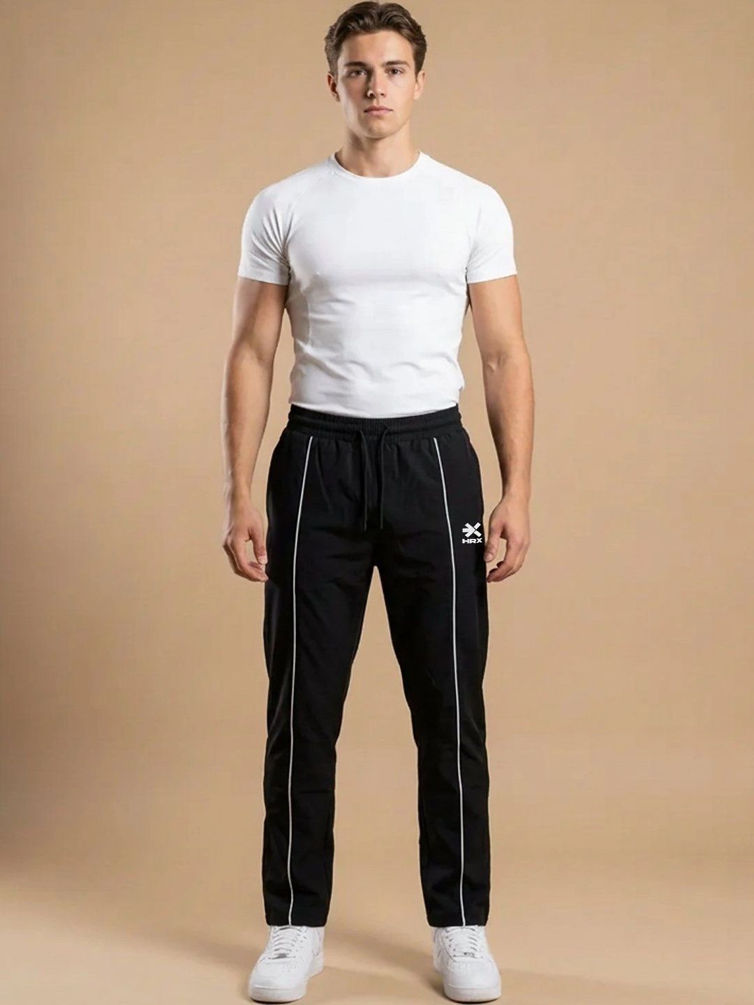 HRX by Hrithik Roshan Men Regular Fit Brand Logo Training Track Pants-picture-43